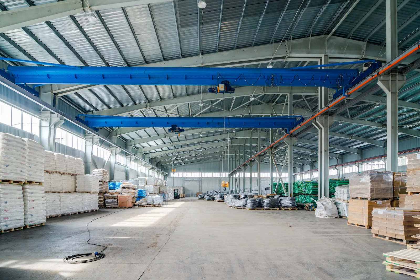 Ontario warehouse interior with high ceiling