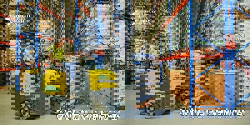 Forklift at a warehouse