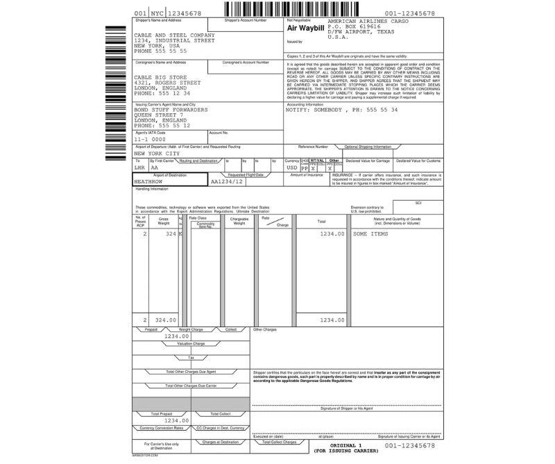 Air waybill