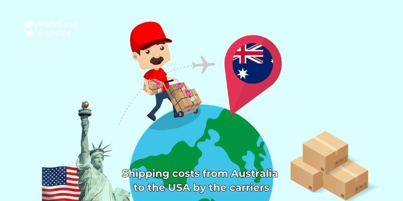 Cost of shipping from USA to Australia by the carriers