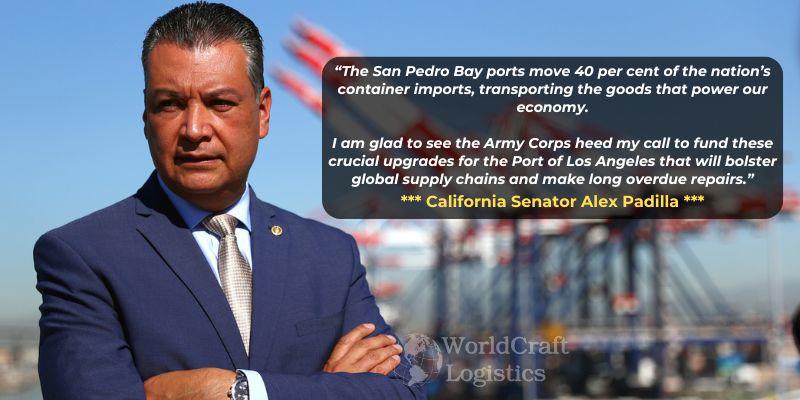 California Senator Alex Padilla said about Port of Los Angeles upgrade