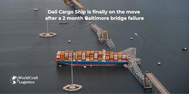Dali Cargo Ship is finally on the move after a 2 month Baltimore bridge failure