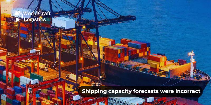 Shipping capacity forecasts were incorrect