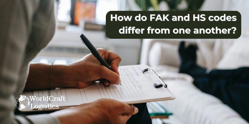 How do FAK and HS codes differ from one another?