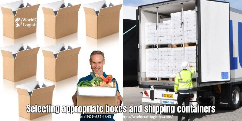 Selecting appropriate boxes and shipping containers