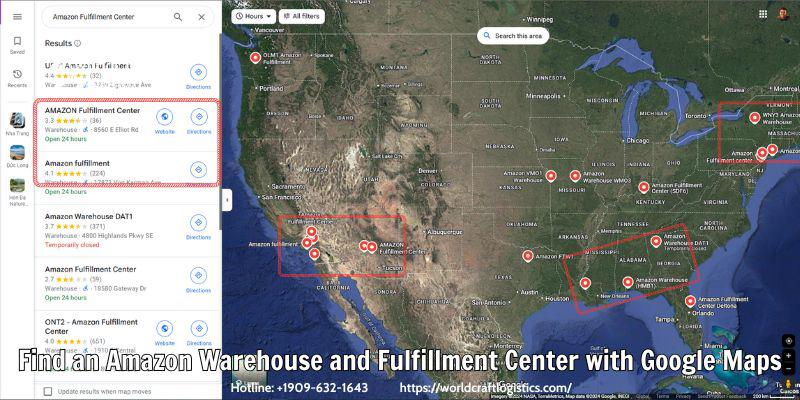 Find an Amazon Warehouse and Fulfillment Center with Google Maps
