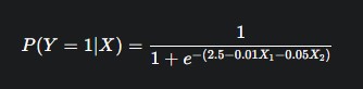 Logistic Regression Formula example