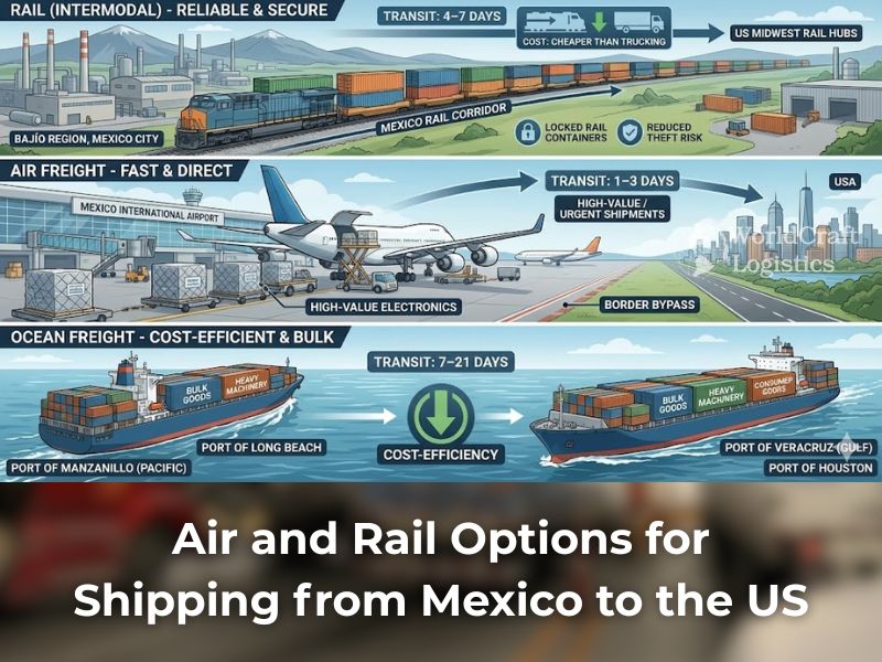 Air and Rail Options for Shipping from Mexico to USA