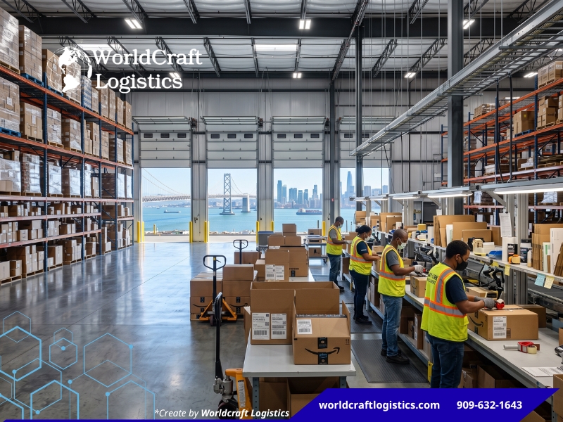 Modern Bay Area warehouse preparing Amazon FBA inventory with SF skyline view.jpg