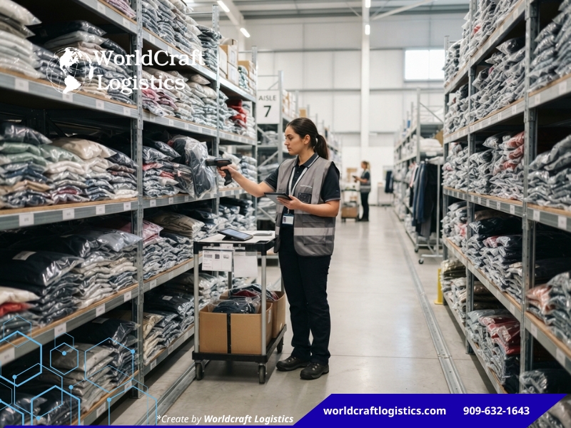 What is apparel fulfillment, a clothing 3PL warehouse with organized inventory.jpg
