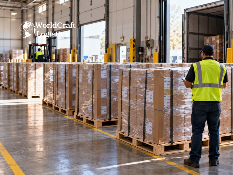 Container drayage truck leaving a Southern California port for a warehouse transfer