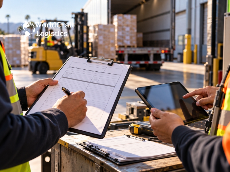 Shipping documents and tablet used for bill of lading and proof of delivery