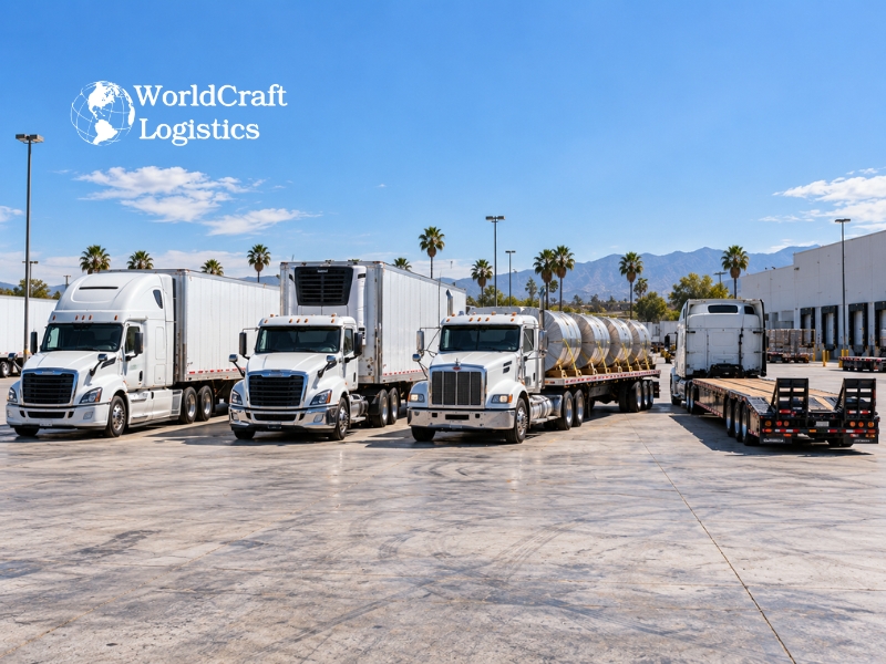Dry van, reefer, flatbed and step deck trailers used for full truckload shipping