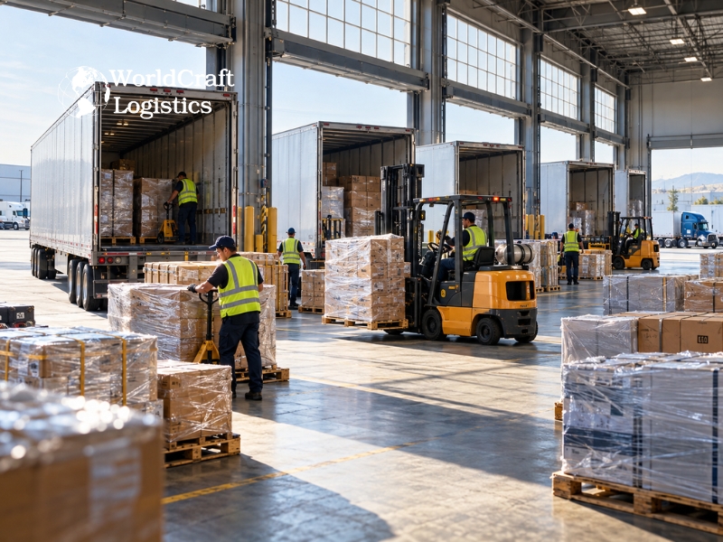 LTL freight shipping operations at a major freight distribution hub in the United States