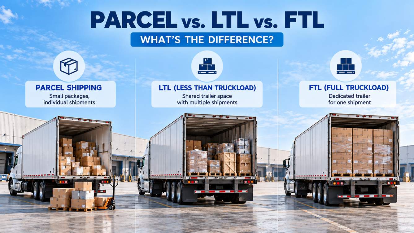 Comparison of LTL freight shipping, full truckload transportation, and parcel delivery vehicles.png