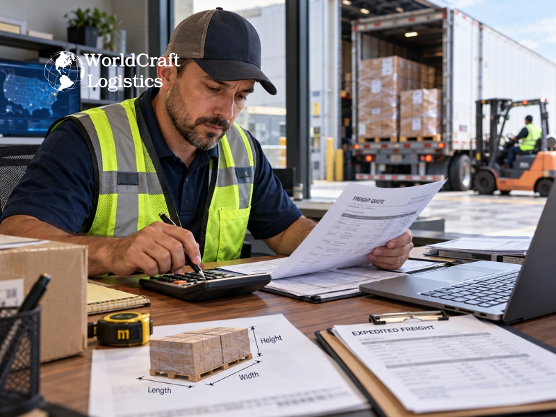 Expedited freight shipping costs and freight quote calculation