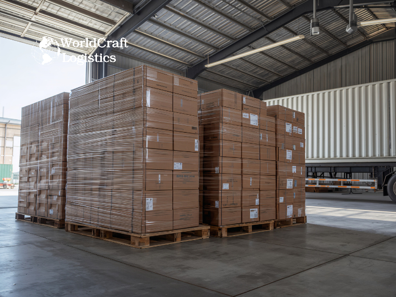 Preparing palletized cargo and shipment documentation for expedited freight shipping